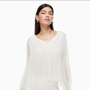 Aritzia - Wilfred Daydreamer V-Neck Blouse in Light Birch